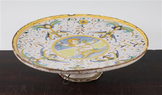 A Deruta maiolica tazza, first half 17th century, 25.5cm